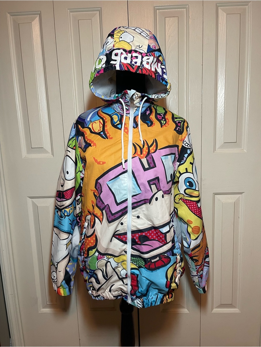 Members Only Nickelodeon 90’s Cartoon Characters Water-Resistant Rain Jacket